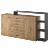 Loftscape Sideboard Littor - Anthrazit / Eiche Dekor