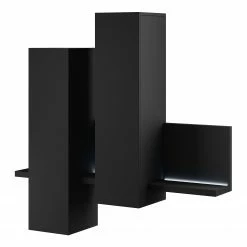 Loftscape Wohnwand Littor (3-teilig) - inkl. Beleuchtung - Schwarz -Wohnzimmermöbel boutique en ligne 1000339744 220311 050 DETAILS P000000001000339744