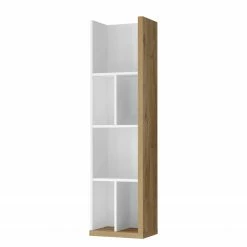 Loftscape Wandregal Lahntal - Weiß / Risseiche Dekor