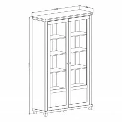Ridgevalley Vitrinenschrank Emmanuela - Dunkelgrün -Wohnzimmermöbel boutique en ligne 1000339983 220317 500 SKETCH DETAILS P000000001000339983 sketch