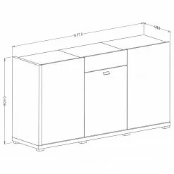 Loftscape Sideboard Lahntal - Hochglanz Weiß / Risseiche Dekor -Wohnzimmermöbel boutique en ligne 1000340000 220317 500 SKETCH DETAILS P000000001000340000 sketch