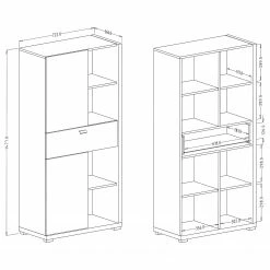 Loftscape Highboard Lahntal - Hochglanz Weiß / Risseiche Dekor -Wohnzimmermöbel boutique en ligne 1000340002 220317 500 SKETCH DETAILS P000000001000340002 sketch