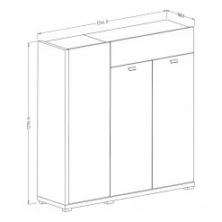 Loftscape Kommode Lahntal - Hochglanz Weiß / Risseiche Dekor 8 Loftscape Kommode Lahntal - Hochglanz Weiß / Risseiche Dekor -Wohnzimmermöbel boutique en ligne 1000340003 220317 500 SKETCH DETAILS P000000001000340003 sketch