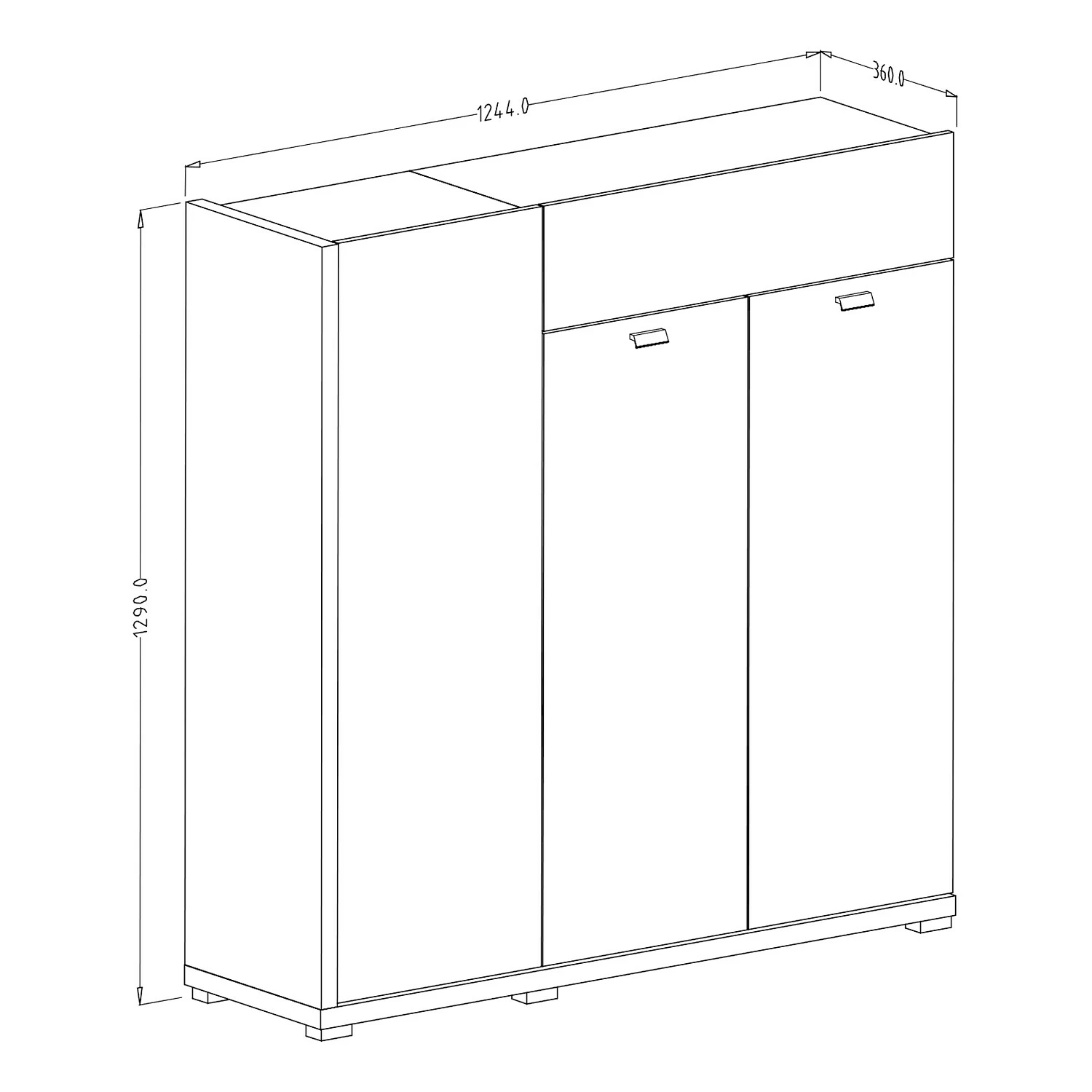 Loftscape Kommode Lahntal - Hochglanz Weiß / Risseiche Dekor 4 Loftscape Kommode Lahntal - Hochglanz Weiß / Risseiche Dekor – Bild 4