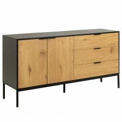Red Living Sideboard Coogee III - Eiche Dekor / Schwarz