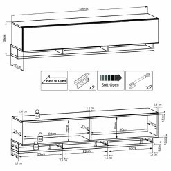 Fredriks TV-Wand Bylas (4-teilig) - Hochglanz Schwarz -Wohnzimmermöbel boutique en ligne 1000340457 220322 501 SKETCH DETAILS P000000001000340457 sketch