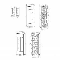 Fredriks TV-Wand Bylas (4-teilig) - Hochglanz Schwarz -Wohnzimmermöbel boutique en ligne 1000340457 220322 503 SKETCH DETAILS P000000001000340457 sketch