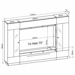 Fredriks TV-Wand Bylas (4-teilig) - Hochglanz Schwarz -Wohnzimmermöbel boutique en ligne 1000340457 220608 500 SKETCH DETAILS P000000001000340457 sketch