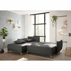 Norrwood Ecksofa Rutherford I - Webstoff Denga / Microfaser Laci: Graphit / Silber - Longchair beidseitig montierbar -Wohnzimmermöbel boutique en ligne 1000340480 220513 021 MOOD DETAILS P000000001000340480 mood