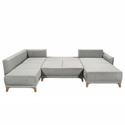 Mørteens Wohnlandschaft Rutherford - Webstoff Denga / Microfaser Laci: Silber / Anthrazit - Ottomane beidseitig montierbar -Wohnzimmermöbel boutique en ligne 1000340484 220513 050 DETAILS P000000001000340484