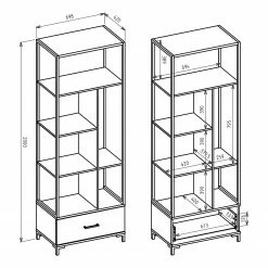 Red Living Büroregal Roslin - Weiß -Wohnzimmermöbel boutique en ligne 1000341082 220322 500 SKETCH DETAILS P000000001000341082 sketch