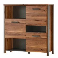 Red Living Kommode Belchatow - Eiche Dekor / Anthrazit