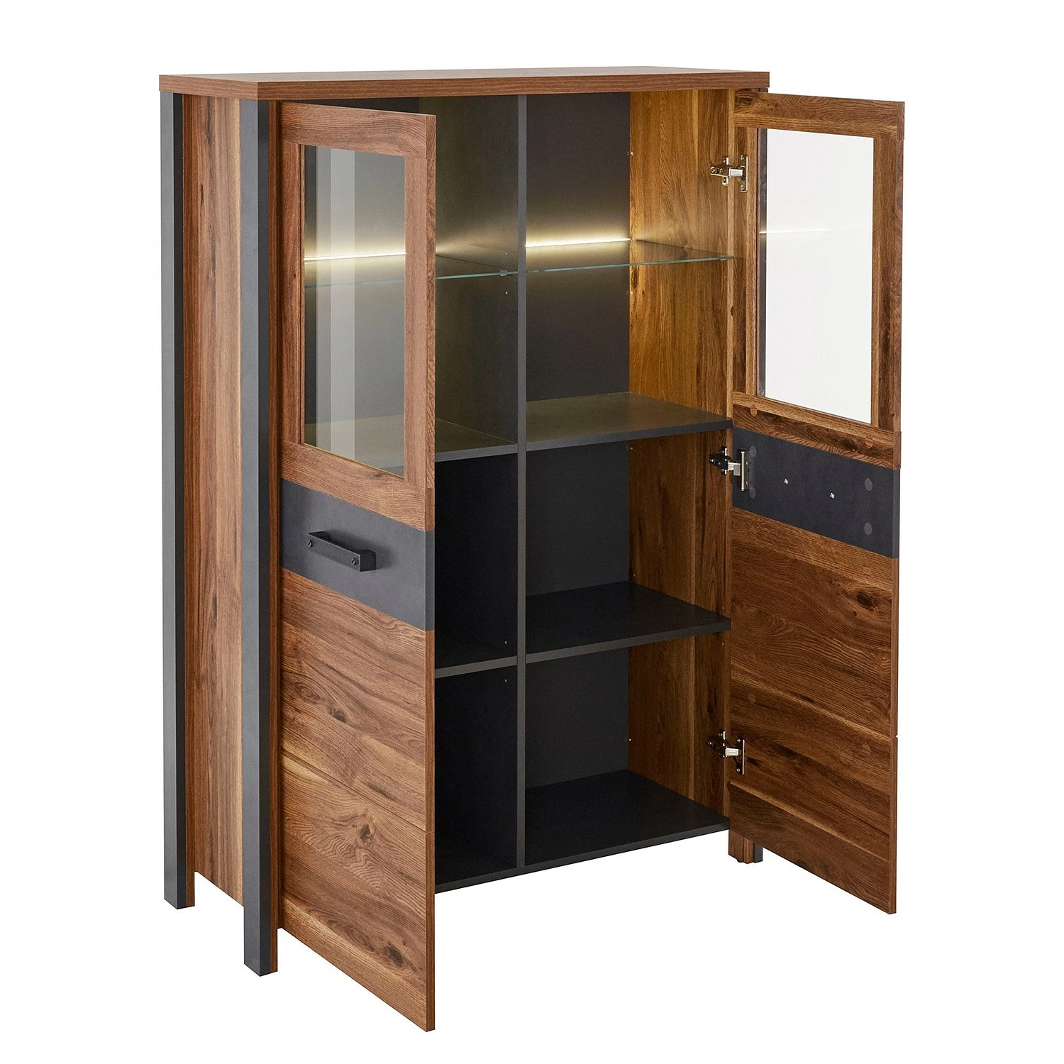 Red Living Wohnwand Belchatow I (3-teilig) - Eiche Dekor / Anthrazit 7 Red Living Wohnwand Belchatow I (3-teilig) - Eiche Dekor / Anthrazit – Bild 7