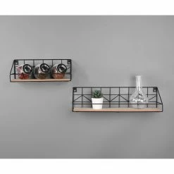 Loftscape Wandregal Fluffy (2er-Set) - Metall - Schwarz / Eiche Dekor 10 Loftscape Wandregal Fluffy (2er-Set) - Metall - Schwarz / Eiche Dekor -Wohnzimmermöbel boutique en ligne 1000341918 220323 021 MOOD DETAILS P000000001000341918 mood