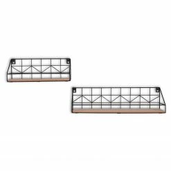 Loftscape Wandregal Fluffy (2er-Set) - Metall - Schwarz / Eiche Dekor 12 Loftscape Wandregal Fluffy (2er-Set) - Metall - Schwarz / Eiche Dekor -Wohnzimmermöbel boutique en ligne 1000341918 220323 030 DETAILS P000000001000341918