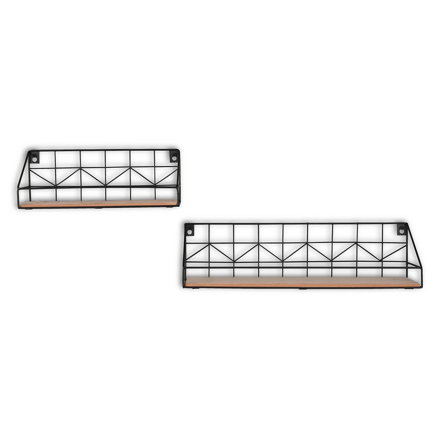 Loftscape Wandregal Fluffy (2er-Set) - Metall - Schwarz / Eiche Dekor 5 Loftscape Wandregal Fluffy (2er-Set) - Metall - Schwarz / Eiche Dekor – Bild 5