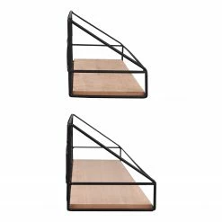 Loftscape Wandregal Fluffy (2er-Set) - Metall - Schwarz / Eiche Dekor 13 Loftscape Wandregal Fluffy (2er-Set) - Metall - Schwarz / Eiche Dekor -Wohnzimmermöbel boutique en ligne 1000341918 220323 040 DETAILS P000000001000341918