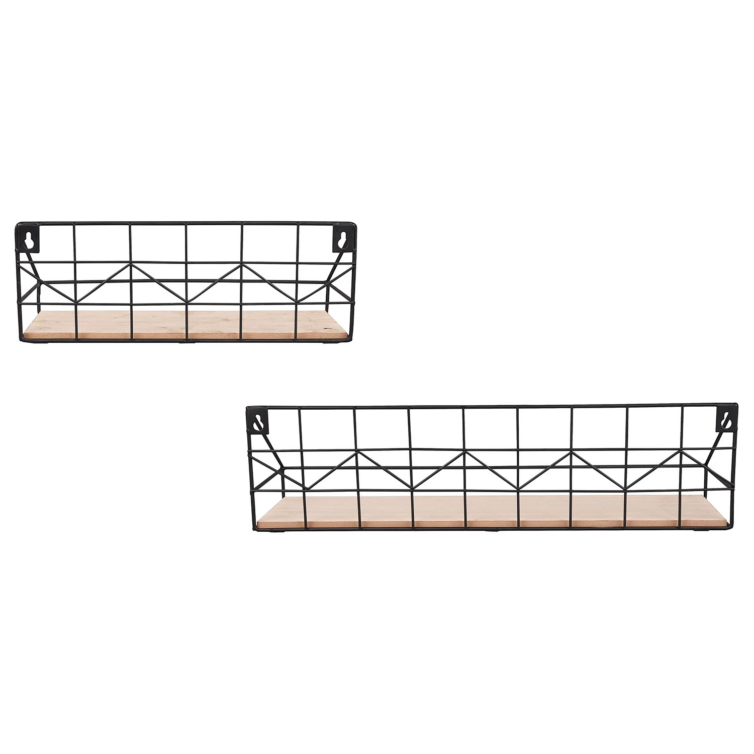 Loftscape Wandregal Fluffy (2er-Set) - Metall - Schwarz / Eiche Dekor 7 Loftscape Wandregal Fluffy (2er-Set) - Metall - Schwarz / Eiche Dekor – Bild 7