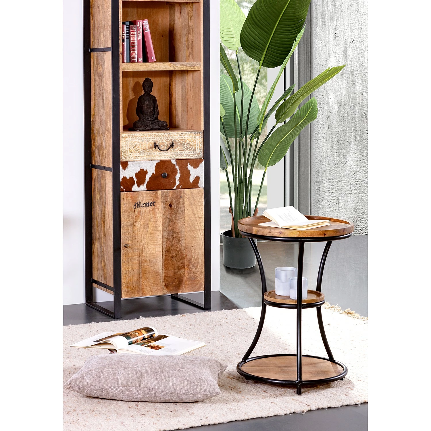 Red Living Beistelltisch Ugo I - Mango massiv / Metall - Mango / Schwarz 3 Red Living Beistelltisch Ugo I - Mango massiv / Metall - Mango / Schwarz – Bild 3