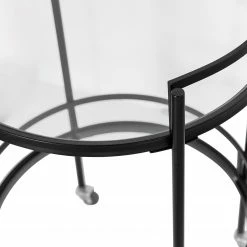 Red Living Servierwagen Udby - Glas / Metall - Schwarz -Wohnzimmermöbel boutique en ligne 1000342080 220401 040 DETAILS P000000001000342080