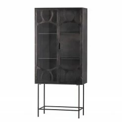 Red Living Vitrinenschrank Rustique - Metall - Antik Schwarz