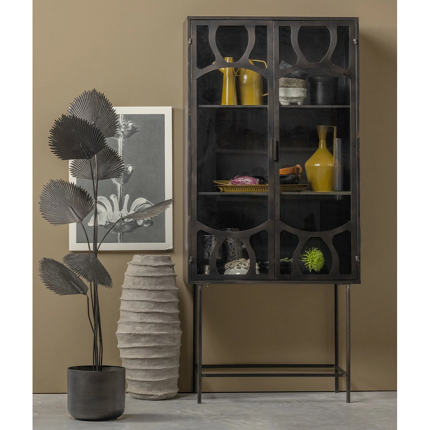 Red Living Vitrinenschrank Rustique - Metall - Antik Schwarz 2 Red Living Vitrinenschrank Rustique - Metall - Antik Schwarz – Bild 2