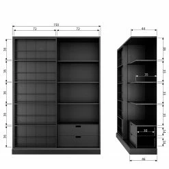 Red Living Schrank Vogue - Kiefer massiv - Kiefer Schwarz -Wohnzimmermöbel boutique en ligne 1000342109 220401 500 SKETCH DETAILS P000000001000342109 sketch