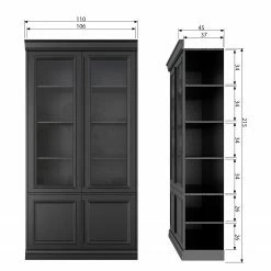 Red Living Vitrinenschrank Shady - Kiefer massiv - Schwarz 15 Red Living Vitrinenschrank Shady - Kiefer massiv - Schwarz -Wohnzimmermöbel boutique en ligne 1000342119 220401 500 SKETCH DETAILS P000000001000342119 sketch