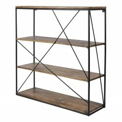 Tom Tailor Wandregal Piketon II - Mango massiv / Aluminium - Mango / Schwarz