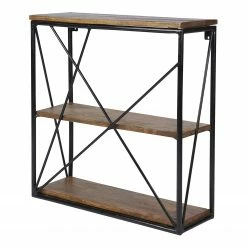 Tom Tailor Wandregal Piketon I - Mango massiv / Aluminium - Mango / Schwarz