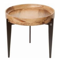 Tom Tailor Beistelltisch Richland II - Mango massiv / Aluminium - Mango / Schwarz