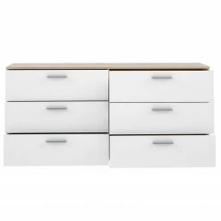 Loftscape Sideboard Perryton - Weiß / Eiche Sonoma Dekor -Wohnzimmermöbel boutique en ligne 1000342469 220404 032 DETAILS P000000001000342469