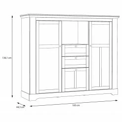 Ridgevalley Highboard Sandvik II - Eiche Weiß Dekor / Eiche Nelson Dekor -Wohnzimmermöbel boutique en ligne 1000342493 220331 500 SKETCH DETAILS P000000001000342493 sketch