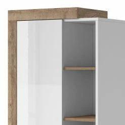 Loftscape Schrank Shipley - Hochglanz Weiß / Eiche Dekor -Wohnzimmermöbel boutique en ligne 1000342831 220412 040 DETAILS P000000001000342831