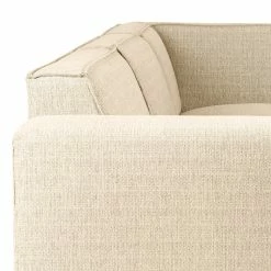 Studio Copenhagen Ecksofa Pernu II - Flachgewebe Costa: Schneeweiß - Ottomane davorstehend rechts -Wohnzimmermöbel boutique en ligne 1000342978 220405 100 DETAILS P000000001000342978