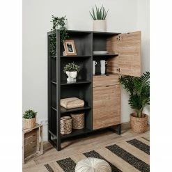 Loftscape Schrank Mid West - Bambus Dekor / Anthrazit -Wohnzimmermöbel boutique en ligne 1000344590 220407 022 MOOD DETAILS P000000001000344590 mood