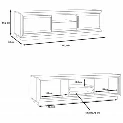 Loftscape TV-Lowboard Wilander - Inkl. Beleuchtung - Hochglanz Weiß / Eiche Nelson Dekor -Wohnzimmermöbel boutique en ligne 1000344671 220414 500 SKETCH DETAILS P000000001000344671 sketch