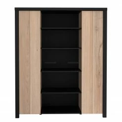Red Living Highboard Westlock II - Esche Dekor / Schwarz -Wohnzimmermöbel boutique en ligne 1000344677 220414 030 DETAILS P000000001000344677