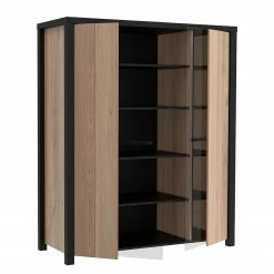 Red Living Highboard Westlock II - Esche Dekor / Schwarz -Wohnzimmermöbel boutique en ligne 1000344677 220414 040 DETAILS P000000001000344677