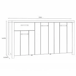 Red Living Sideboard Westlock I - Esche Dekor / Schwarz -Wohnzimmermöbel boutique en ligne 1000344678 220414 500 SKETCH DETAILS P000000001000344678 sketch