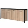 Red Living Sideboard Westlock II - Esche Dekor / Schwarz