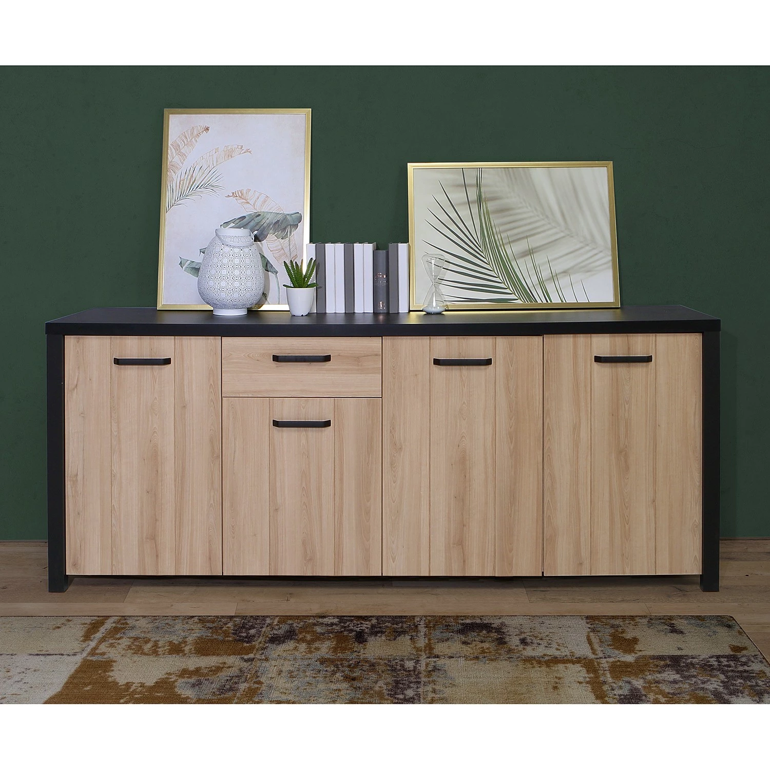 Red Living Sideboard Westlock II - Esche Dekor / Schwarz 2 Red Living Sideboard Westlock II - Esche Dekor / Schwarz – Bild 2