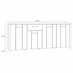 Red Living Sideboard Westlock II - Esche Dekor / Schwarz 18 Red Living Sideboard Westlock II - Esche Dekor / Schwarz -Wohnzimmermöbel boutique en ligne 1000344679 220414 500 SKETCH DETAILS P000000001000344679 sketch