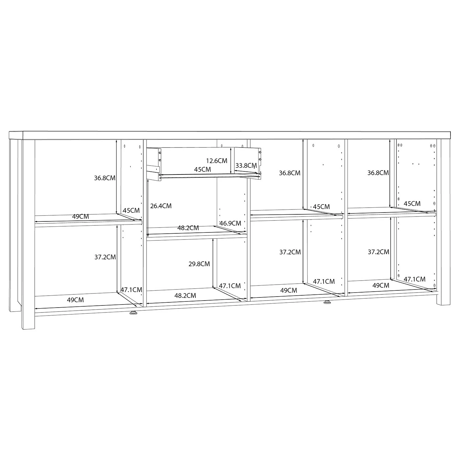 Red Living Sideboard Westlock II - Esche Dekor / Schwarz 10 Red Living Sideboard Westlock II - Esche Dekor / Schwarz – Bild 10