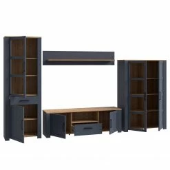 Ridgevalley Wohnwand Vassia II (4-teilig) - Eiche Navy Dekor / Eiche Riviera Dekor -Wohnzimmermöbel boutique en ligne 1000344685 220414 055 DETAILS P000000001000344685