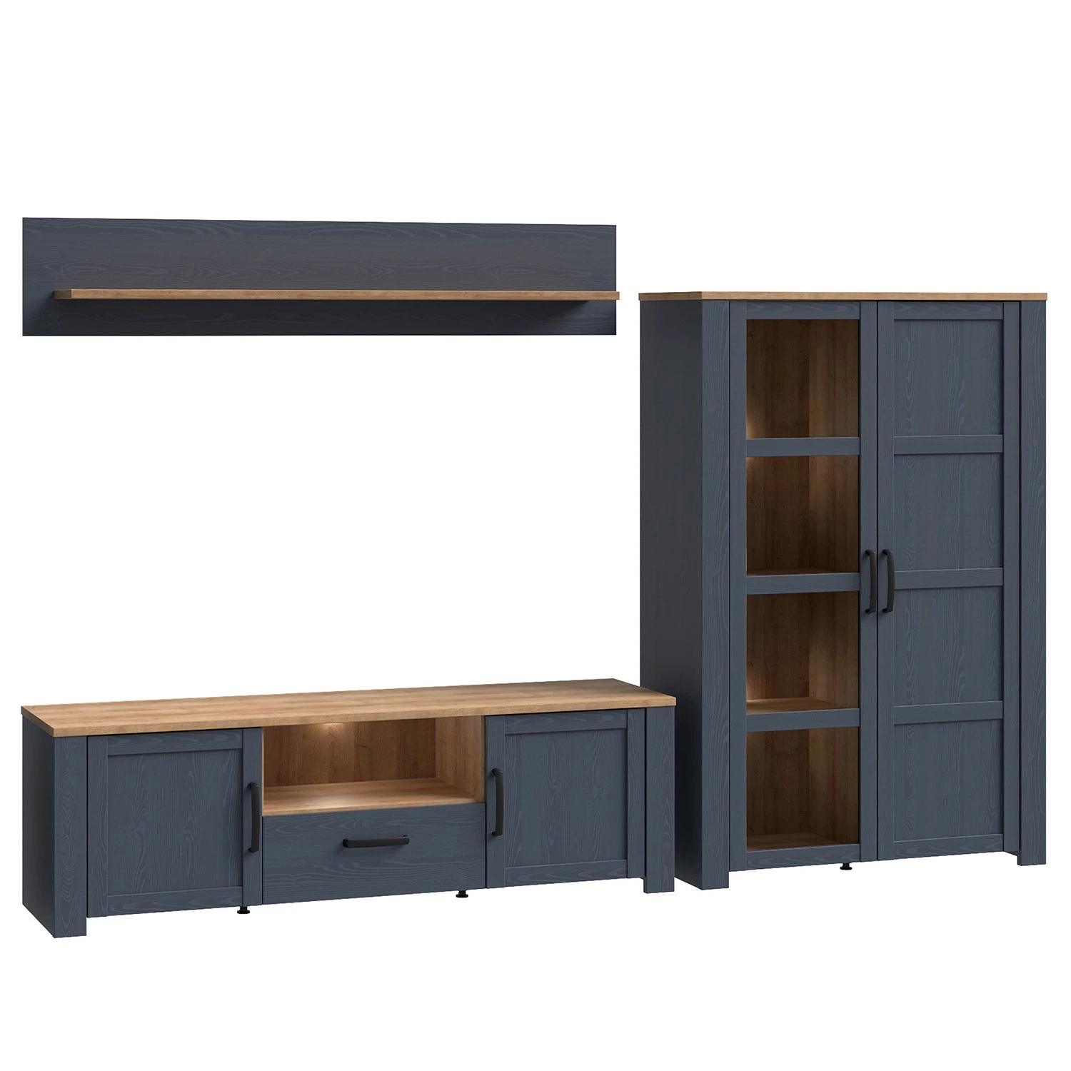 Ridgevalley Wohnwand Vassia I (3-teilig) - Eiche Navy Dekor / Eiche Riviera Dekor 5 Ridgevalley Wohnwand Vassia I (3-teilig) - Eiche Navy Dekor / Eiche Riviera Dekor – Bild 5