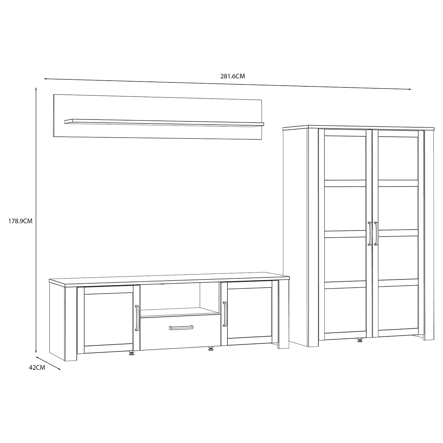 Ridgevalley Wohnwand Vassia I (3-teilig) - Eiche Navy Dekor / Eiche Riviera Dekor 9 Ridgevalley Wohnwand Vassia I (3-teilig) - Eiche Navy Dekor / Eiche Riviera Dekor – Bild 9