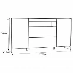 Loftscape Sideboard Urban I - Inkl. Beleuchtung - Weiß / Eiche Grau Dekor -Wohnzimmermöbel boutique en ligne 1000344691 220414 500 SKETCH DETAILS P000000001000344691 sketch