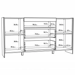 Loftscape Sideboard Urban I - Inkl. Beleuchtung - Weiß / Eiche Grau Dekor -Wohnzimmermöbel boutique en ligne 1000344691 220414 501 SKETCH DETAILS P000000001000344691 sketch