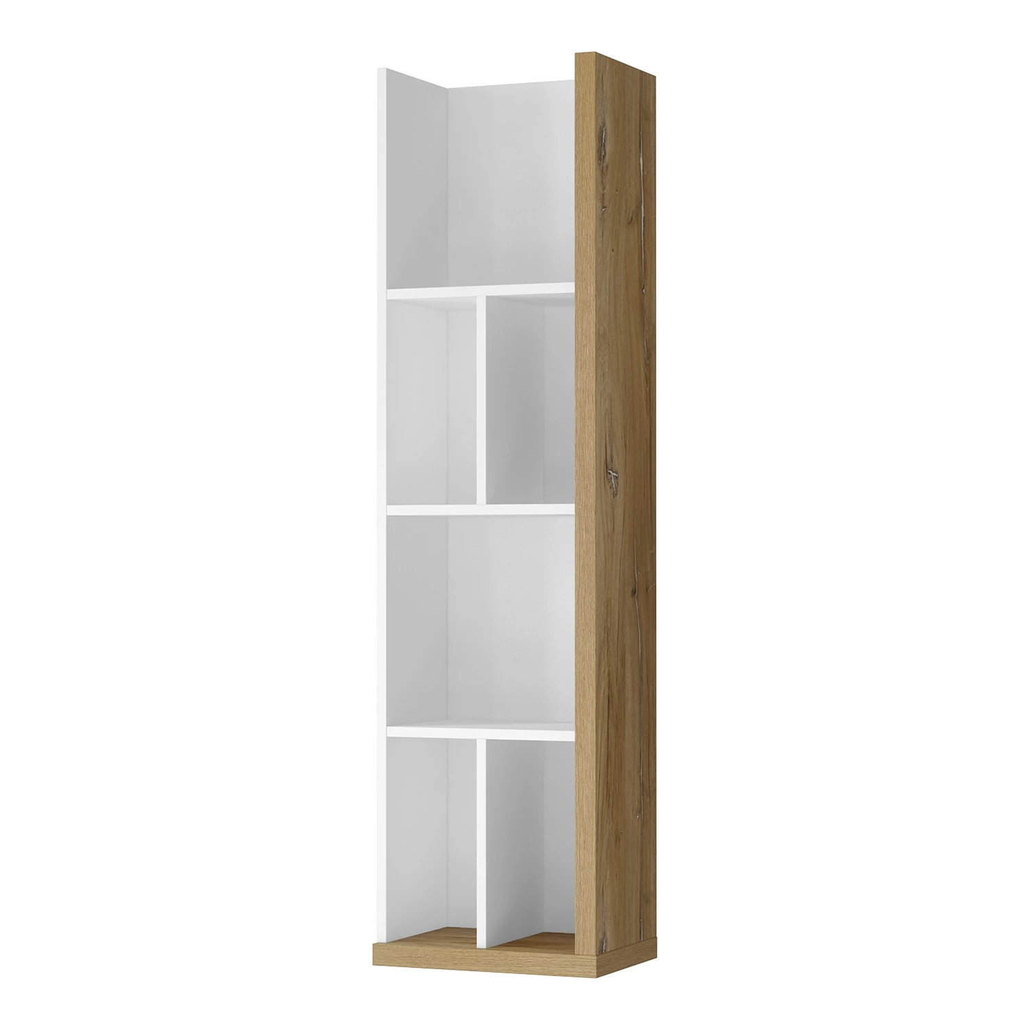 Loftscape Wohnwand Lahntal I (3-teilig) - Hochglanz Weiß / Risseiche Dekor 7 Loftscape Wohnwand Lahntal I (3-teilig) - Hochglanz Weiß / Risseiche Dekor – Bild 7